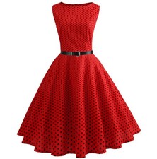 Women Vintage Dress 50s 60s Retro Style Rockabilly Housewife Party Swing Tea