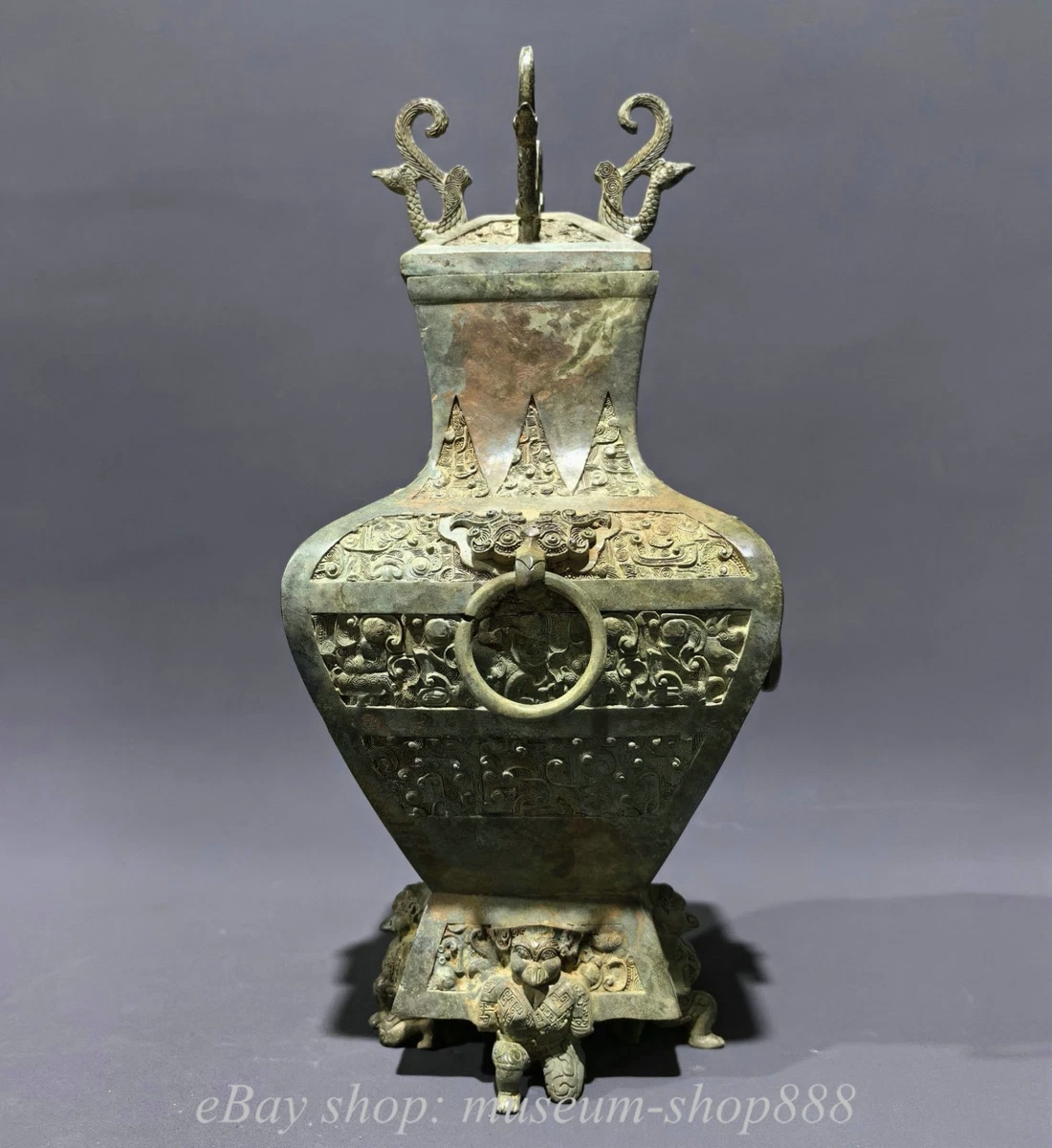 蓝色中国风青铜香炉| eBay