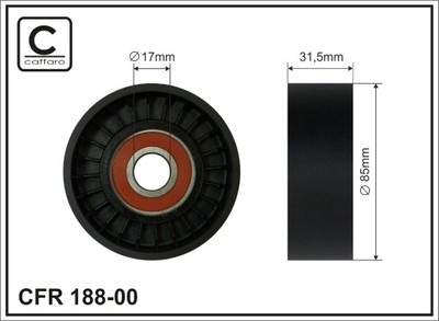Caffaro 188-00 Tensioner Pulley, V-ribbed belt for Nissan