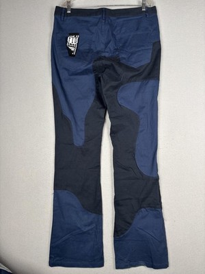 EPTM Pants Mens 36x32 Blue Geometric Patchwork Bootcut Chino Denim Streetwear