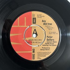 Peter Sellers - Any Old Iron EMI Demo/Promo 1973 7&rdquo; Single VG++ Vinyl UK