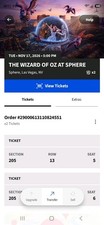 The Wizard of Oz At The Sphere - 2 Tickets