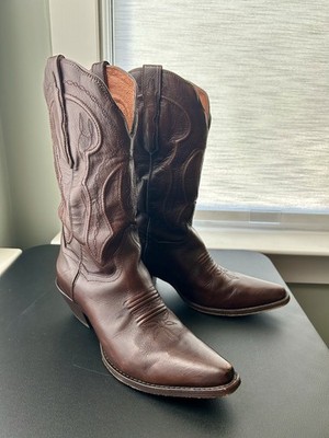 Women's Size 8.5 Cowboy Boots Real Genuine Leather Dan Post Pointed Toe Brown