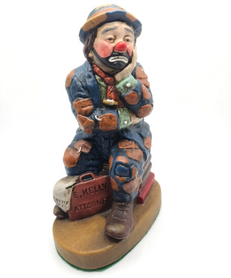 E6. Vintage Emmett Kelly Weary Willie Clown Figurine 1988 Dave Grossman  7''