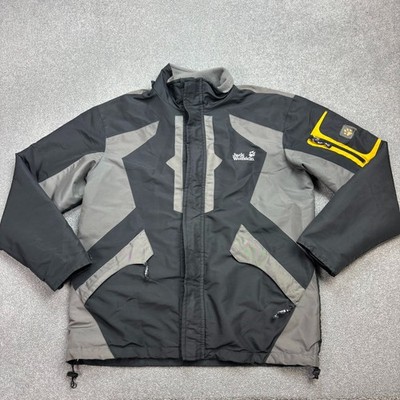 Jack Wolfskin Jacket Adult Small Grey Hiking Bomber Lined Rain Outdoors Coat Men