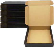 24 Pack 9X8X2 Inches Black Shipping Boxes, Corrugated Cardboard Mailer Box