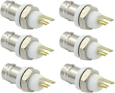 BNC Chassis Panel Mount Socket Female Jack Solder Type Connectors Adapter - 6 P