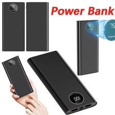 New 80000MAH Portable Power Bank LCD LED 3 USB Battery Charger For Mobile Phone