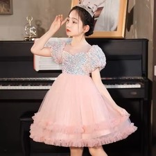 Special Occasion Dress for Girls   Pink Puffy Birthday Party Gown, Girl's dress