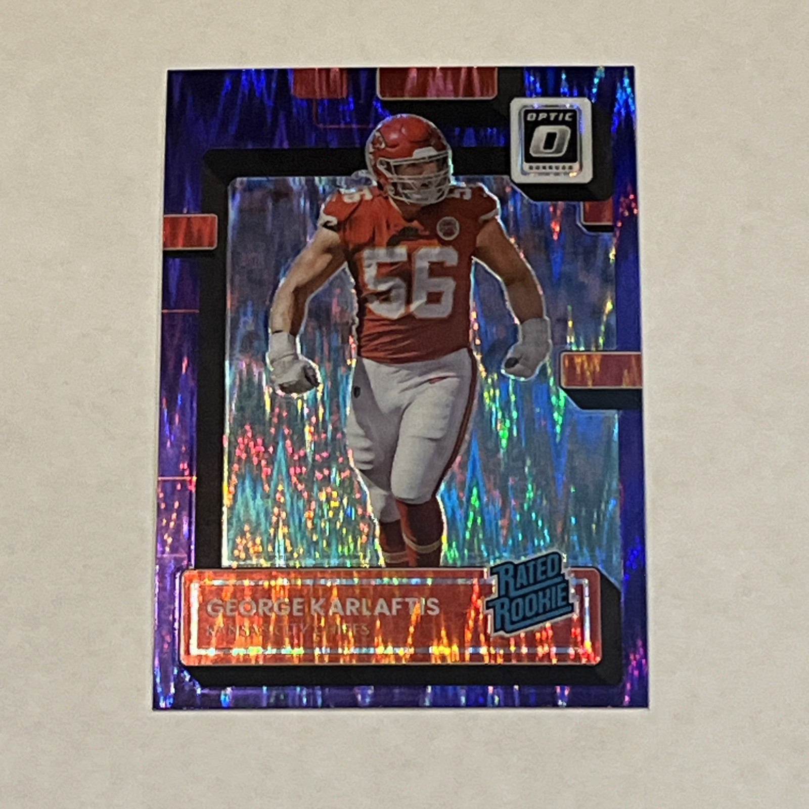 Rookie 2022 Donruss Optic #256 George Karlaftis Purple Shock