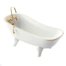 Dollhouse Miniature White Bath by Reutter Porcelain