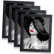 8x10 Picture Frames Set of 4 - High Definition Glass New Patten 8"x10" Black