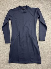 Columbia Sweater Dress Womens Small Navy Blue Knit Long Sleeve Pockets Casual