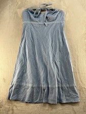 LOFT Ann Taylor Midi Dress Womens 12 Blue Strap Racerback Casual