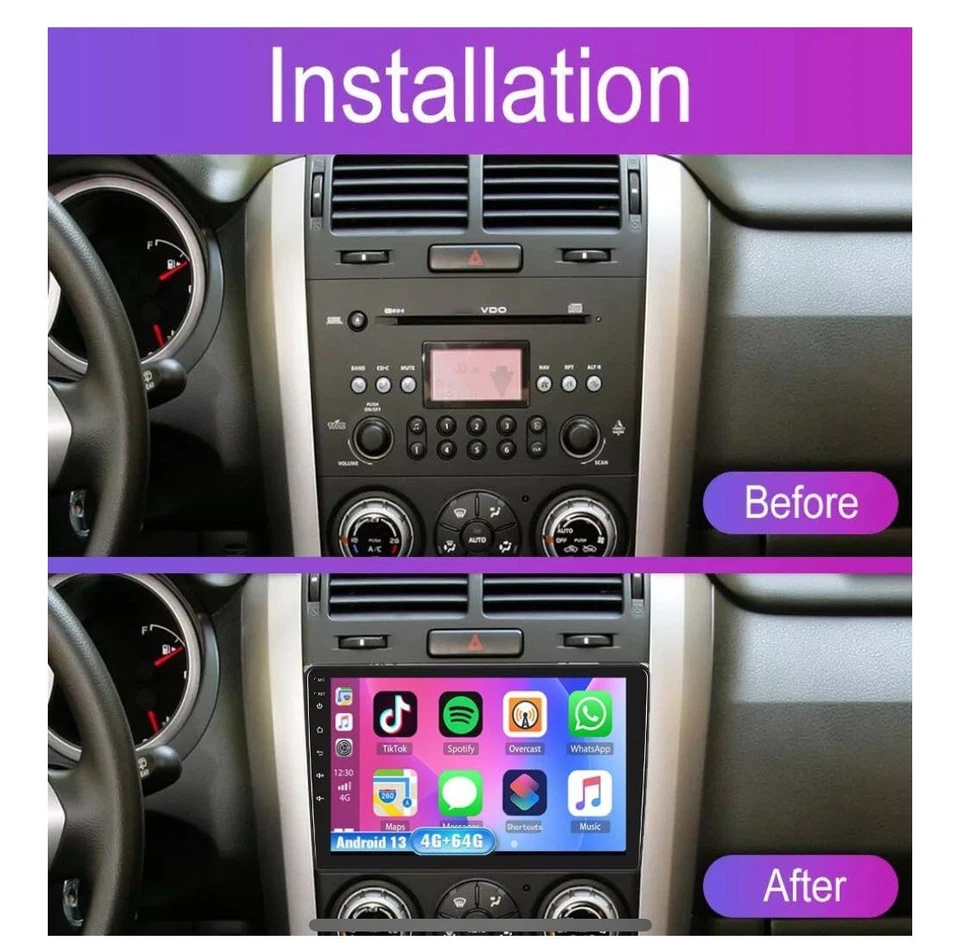 64GB For Android 13 Car Radio Stereo Carplay Suzuki Grand Vitara 2005-2015 9” - Image 2 of 4