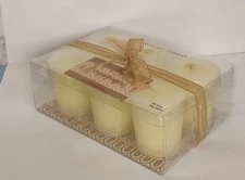 Chesapeake Bay Scented Wax Candle Votives White Poppy 2" Set Of 6 NIB Pale Yello