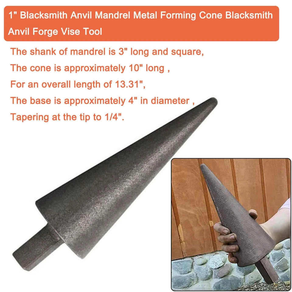 Blacksmith Anvil Mandrel Metal Forming Cone 1 Inch Hardy Tool Forge Vise Tool - Image 2 of 4