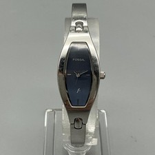 Fossil F2 Womens Watch 17mm Blue Dial Stainless ES-9134 New Battery 6"