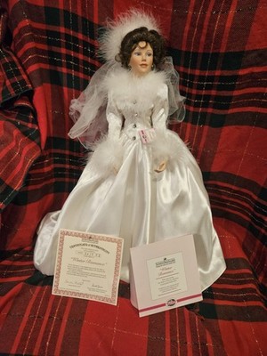 Ashton Drake Porcelain ''Winter Romance  Bride Doll 1996 , 20in By Sandra Bilotto