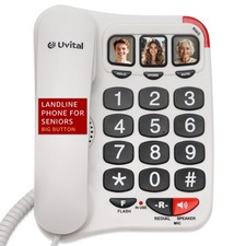 Big Button Corded Landline Phone Seniors Elderly Loud Speaker OneTouch Dial