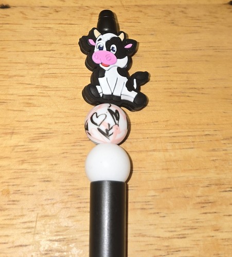 Handmade Beaded Adorable Holstein Cow Black Pen - 第 1/3 張圖片