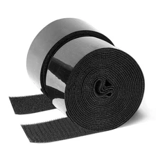 Strenco 2 Inch Adhesive Black Hook and Loop Tape 5 Yards Heavy Duty Strips