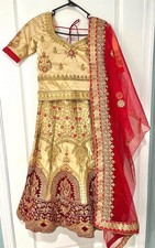 Indian Traditional Readymade Lehenga Choli Set with Dupatta for Kids