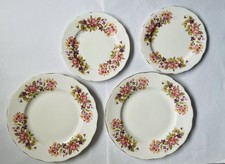 Four Colclough Bone China Plates Floral Pattern