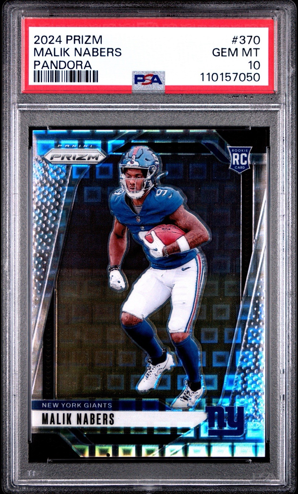 2024 Panini Prizm Rookies Malik Nabers #370 Pandora Prizm /400 RC PSA 10