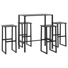 Image of Garden Bar Set Outdoor Bistro Set Bar Stool Black Powder-coated Steel vidaXL