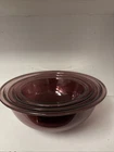 Vintage Pyrex Cranberry Purple Nesting Mixing Bowls Glass 322 323 325 Set of 3