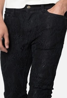 mnml X608 Laced Skinny Stretch Fit Denim Jeans Men s Size 33 Black BNWOT