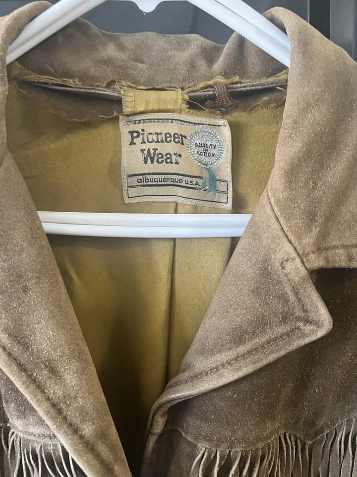 Pioneer Wear Leather Jacket Fringe Suede Coat Western Hippy Vtg 60s 70s Women’s - Image 3 of 4