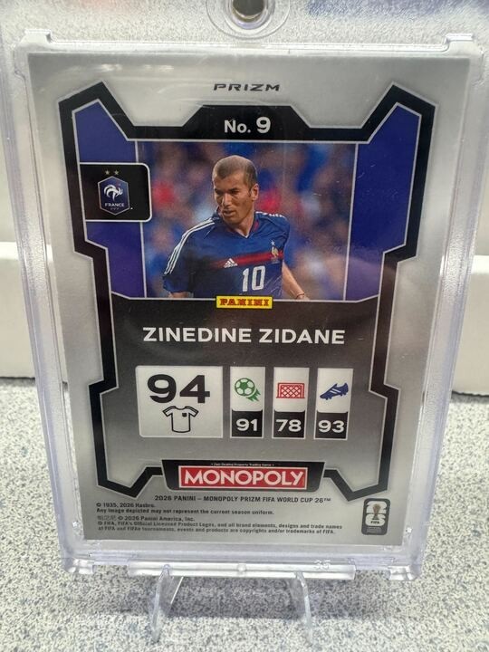 Zinedine Zidane 2026 Monopoly FIFA World Cup Prizm SILVER Cracked