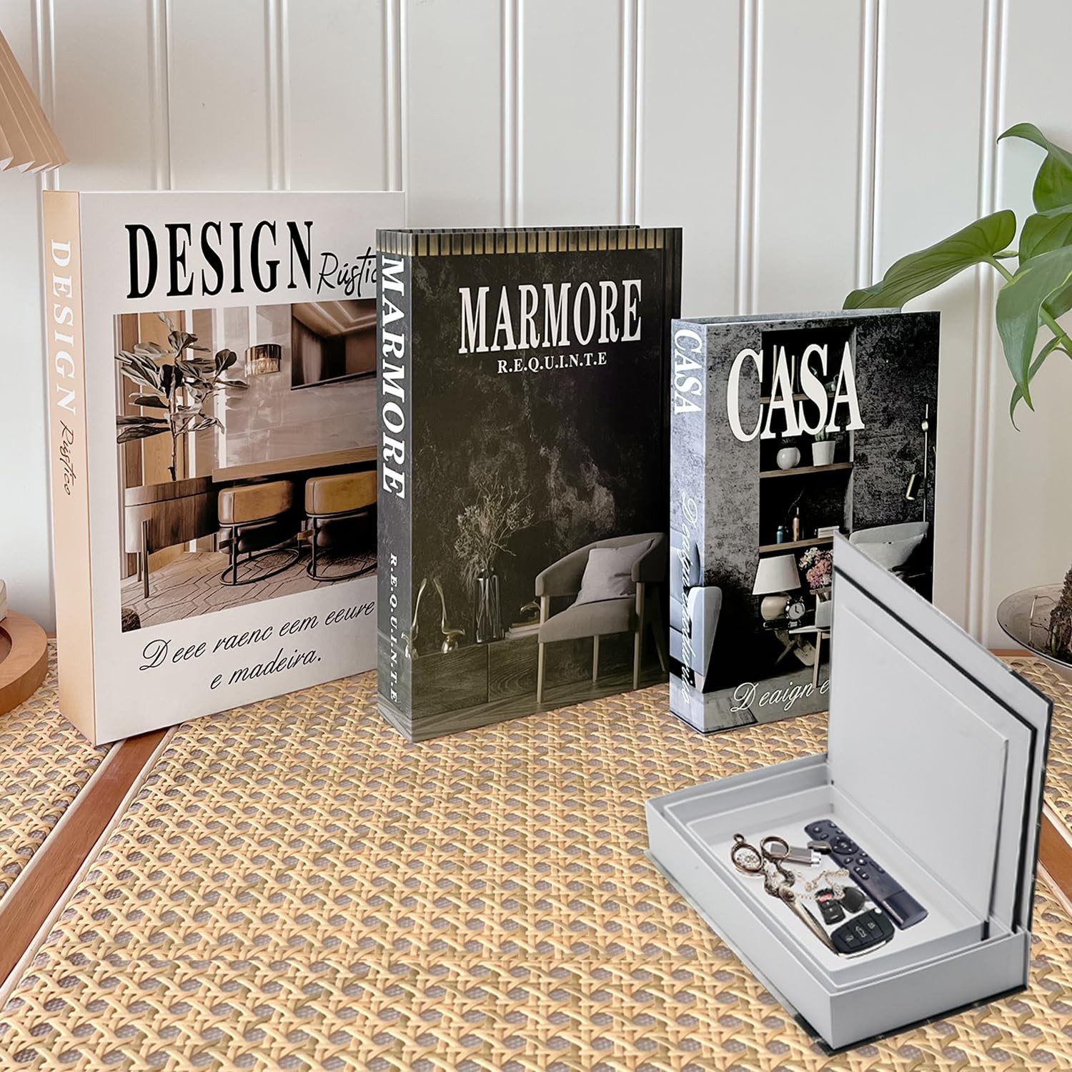 Livres decoration maison 3 pièces avec couverture rigide mate style haute couture