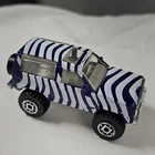 Matchbox Ford Bronco ll 1987 White Purple Blue Zebra Rare 1:57 VTG Diecast Car