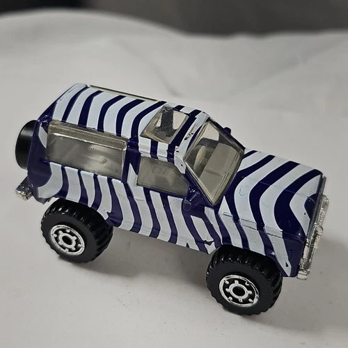 Matchbox Ford Bronco ll 1987 White Purple Blue Zebra Rare 1:57 VTG Diecast Car