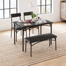 4 Piece Kitchen Dining Table Set 2 Chairs & 1 bench For Home Kitchen Table Set