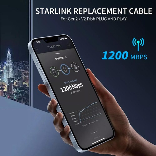 1pc 10ft Replacement Cable for Starlink Rectangular Satellite V2 10ft(3m) - Afbeelding 14 van 15