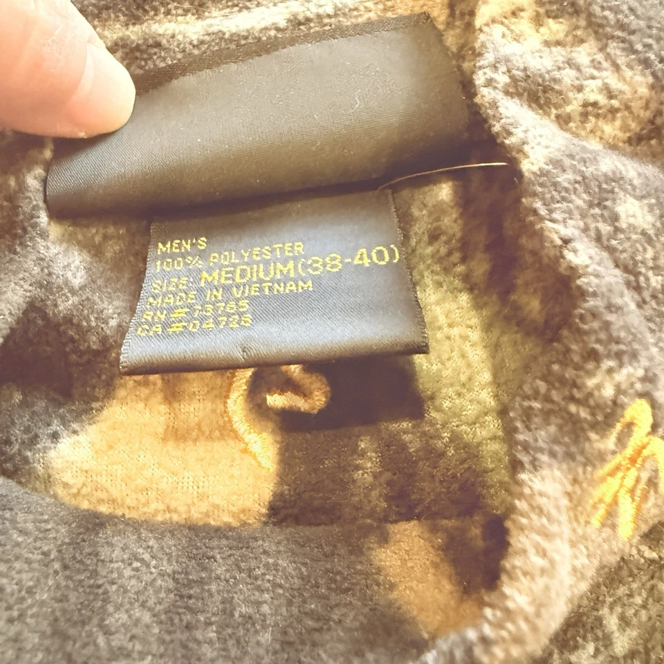 Camisa polar camuflada de roble musgo marrón para hombre talla M cuello falso capa base caza Foto 3 de 4