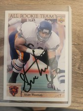 1992 Upper Deck FB # 39 Stan Thomas Autographed Rookie Card Bears, Longhorns. rookie card picture