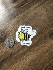 Don t Worry Bee Happy Cute Decal Vinyl Sticker Water Bottle Laptop Waterproof