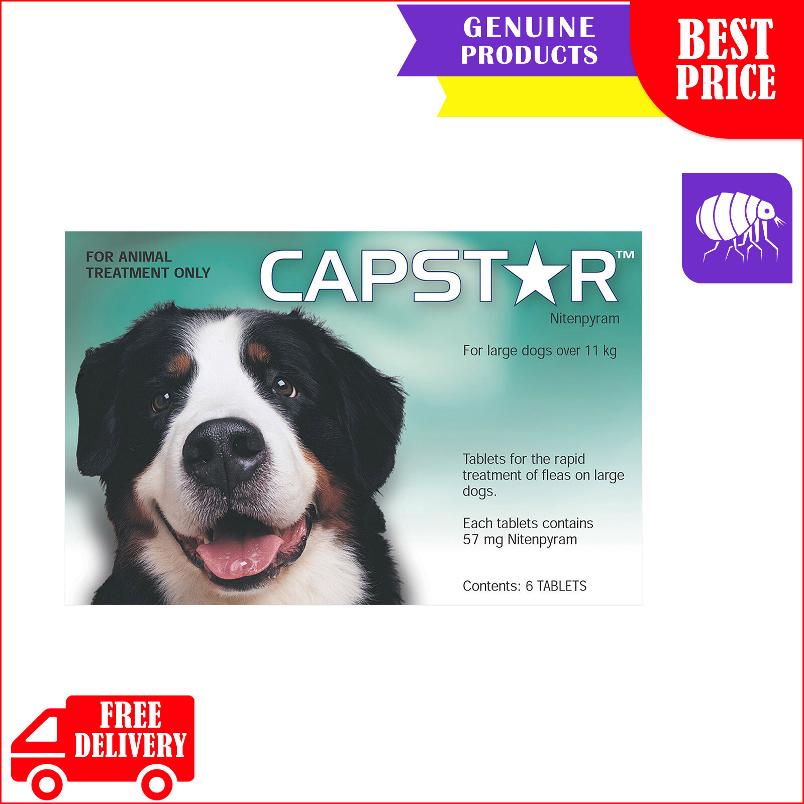 Capstar 6 Tablets for All Sizes Dogs and Cats Rapid Flea Prevention eBay