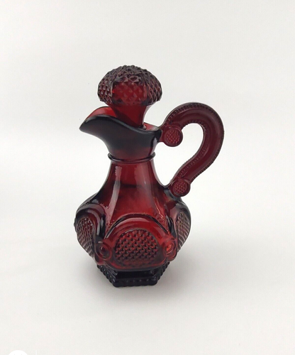 Avon Royal Ruby Red 1876 Cape Cod Cruet Bottle 5 3/4" Tall With Stopper ...