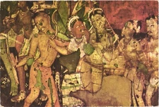 A Beautiful Wall Painting Cave 17, Ajanta, India Postcard