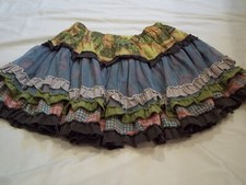 Matilda Jane You  Me AVA Skirt Tulle Raven Twirl Tutu Blue Green Size 8