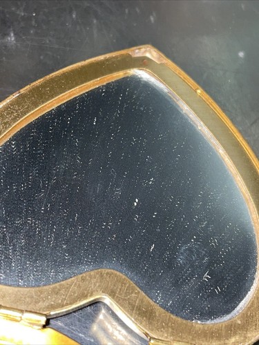 VINTAGE Fort Necessity HEART SHAPED MIRROR Compact  HEART - Picture 13 of 16