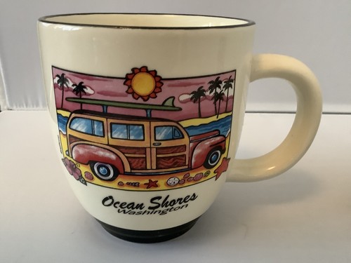 DOS - OCEAN SHORES Washington de 1990 12 OZ Tazas de café LN ¡Excelente estado! - Imagen 2 de 9