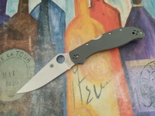Spyderco Stretch 2XL Folding Knife CPM-CruWear Satin Plain Blade Gray G10 Handle