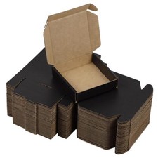 Small Shipping Boxes 4x4x1 Inches 50 Pack Black Corrugated Cardboard Moving